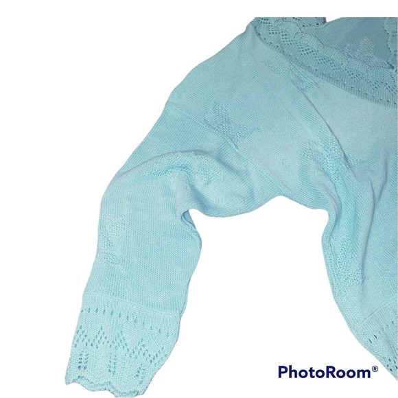 Vintage Adele Knitwear Crochet Grandma Sweater V-Neck 1980's Butterfly Print XL? - Picture 12 of 12